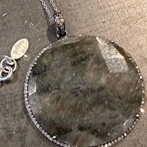 Feathered Soul 32in Necklace with Labradorite and Pave Diamonds